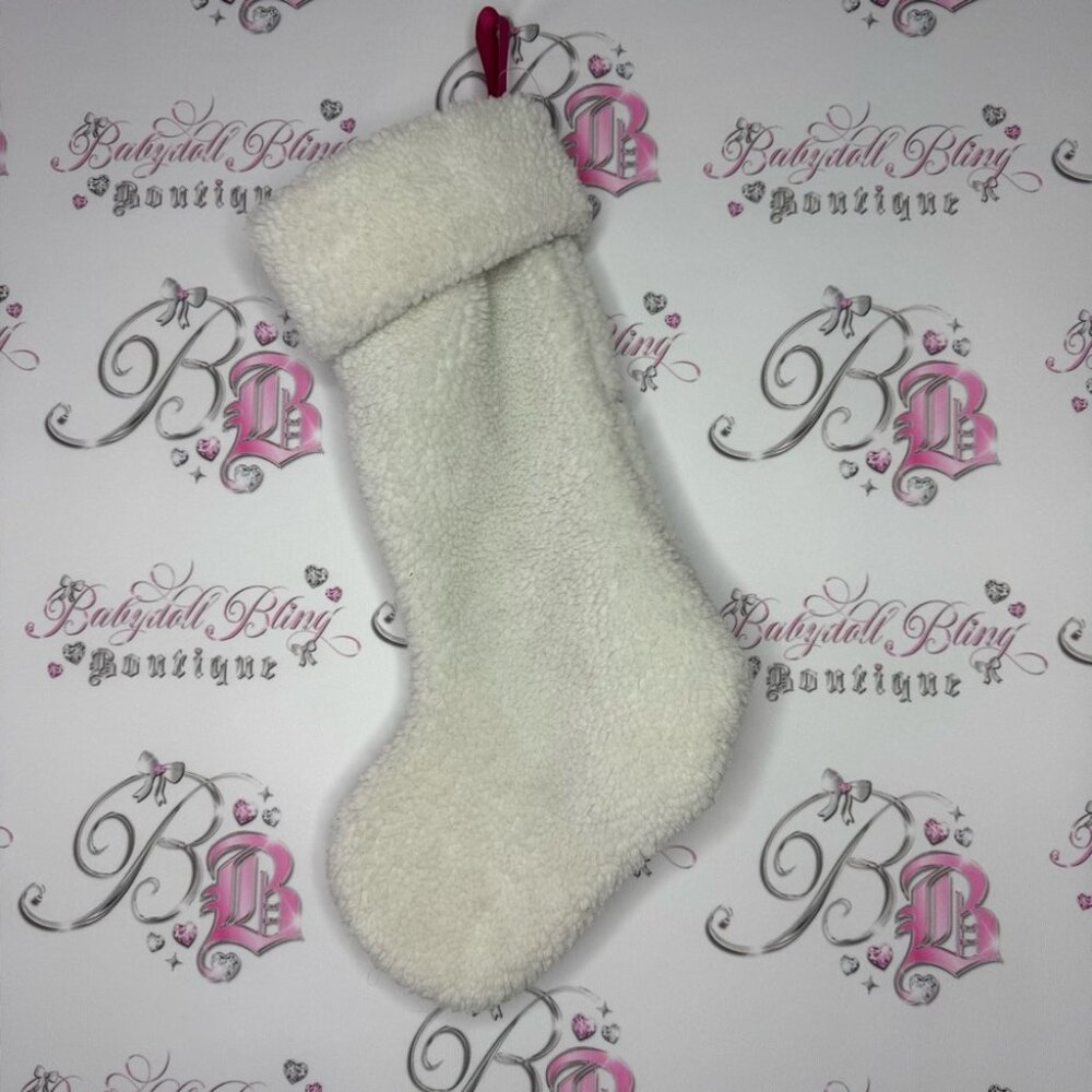 Victoria secret pink stocking Christmas Sherpa 2019 bling diamonds dog rare Xmas - Picture 11 of 11